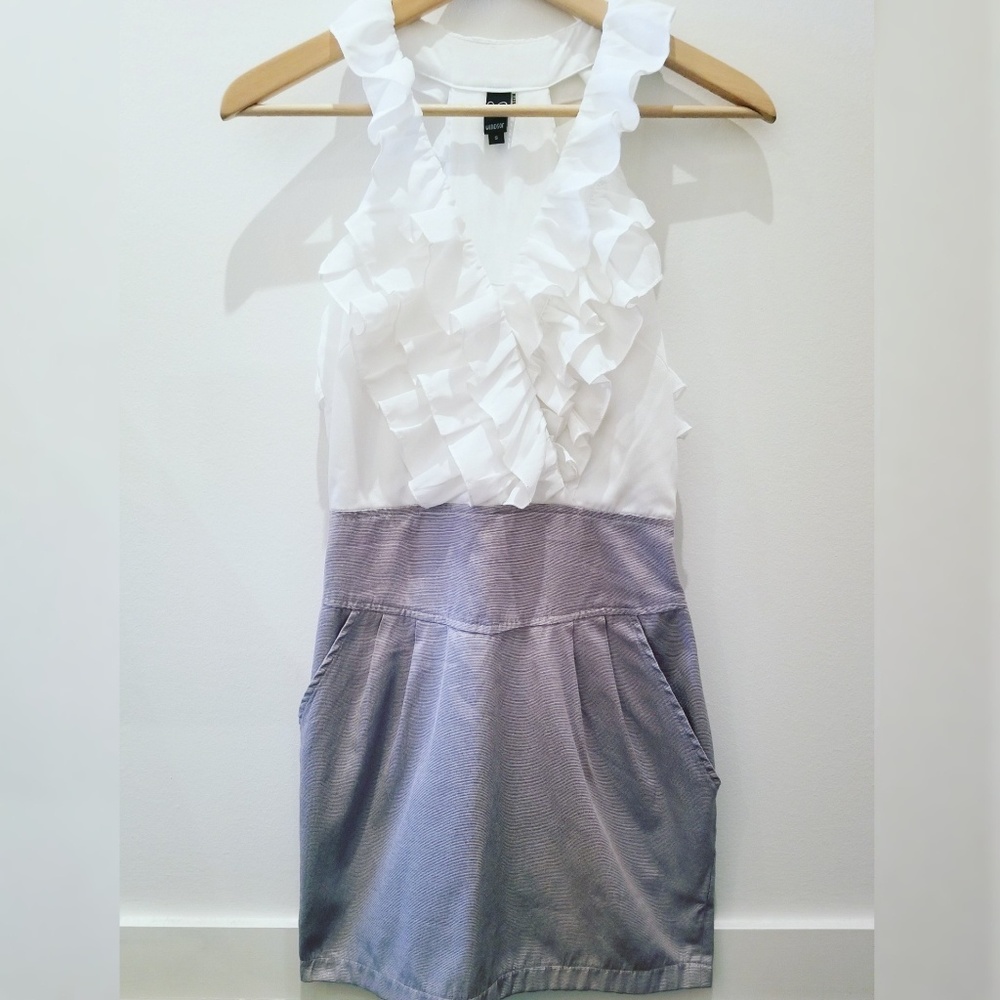 Windsor grey & white mini dress w/ pockets Sz: S